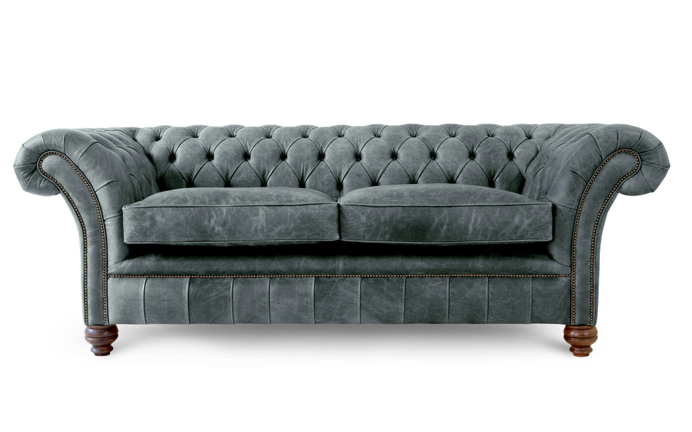 Florence    4 seater Chesterfield in Grey Vintage leather
