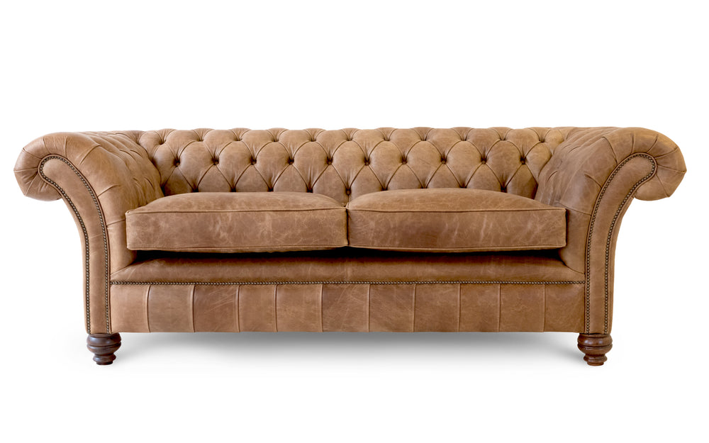 Florence    4 seater Chesterfield in Honey Vintage leather
