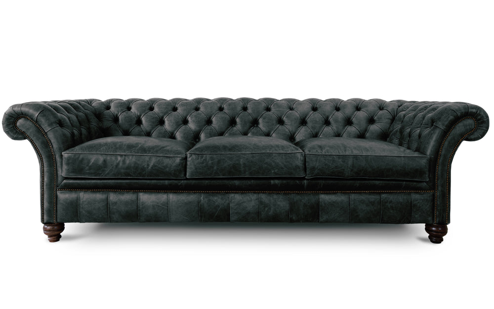Florence    5 seater Chesterfield in Black Vintage leather
