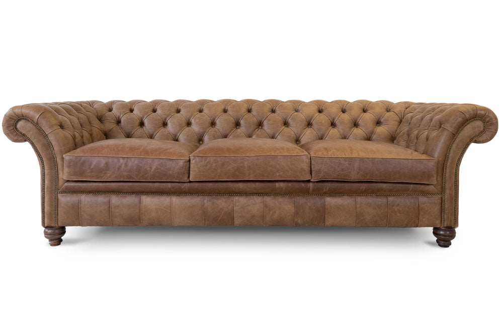 Florence    5 seater Chesterfield in Honey Vintage leather
