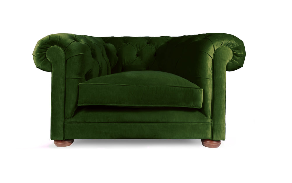  huxley 100% cotton  1 seater Chesterfield in Green 
