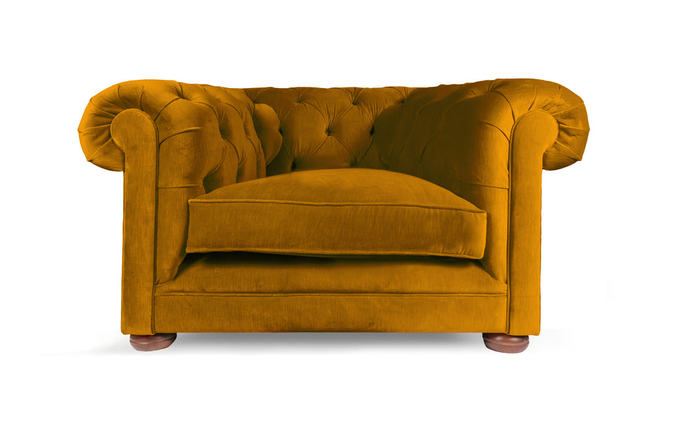  huxley 100% cotton  1 seater Chesterfield in Honey 
