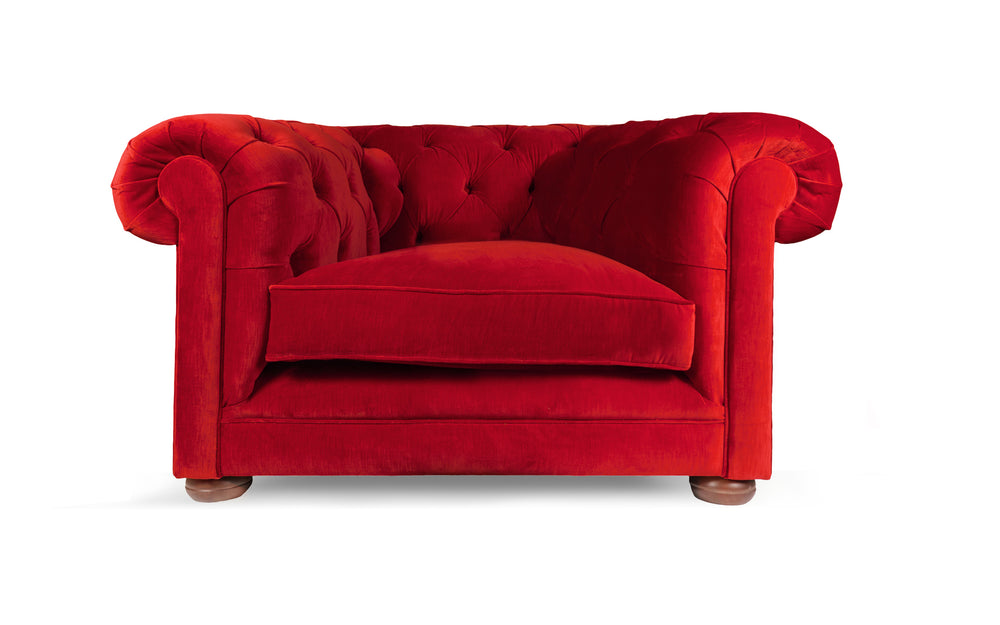  huxley 100% cotton  1 seater Chesterfield in Ruby red 

