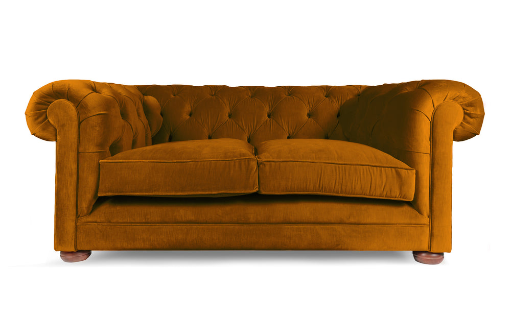 Orange velvet chesterfield sofa hot sale