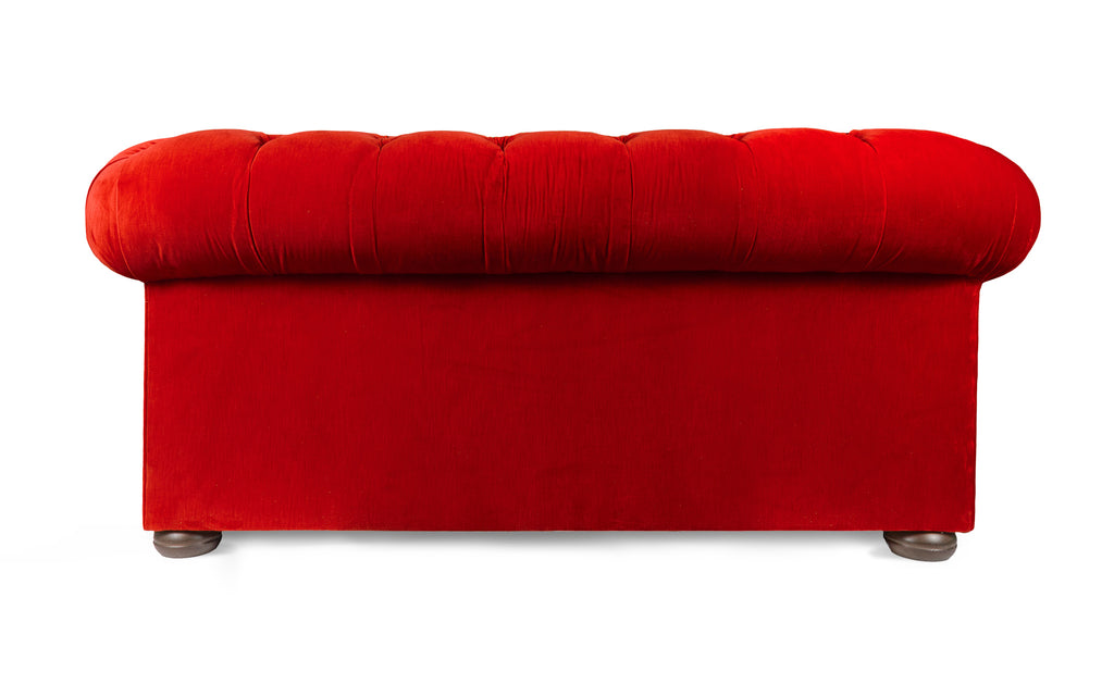 Red shop velvet chesterfield