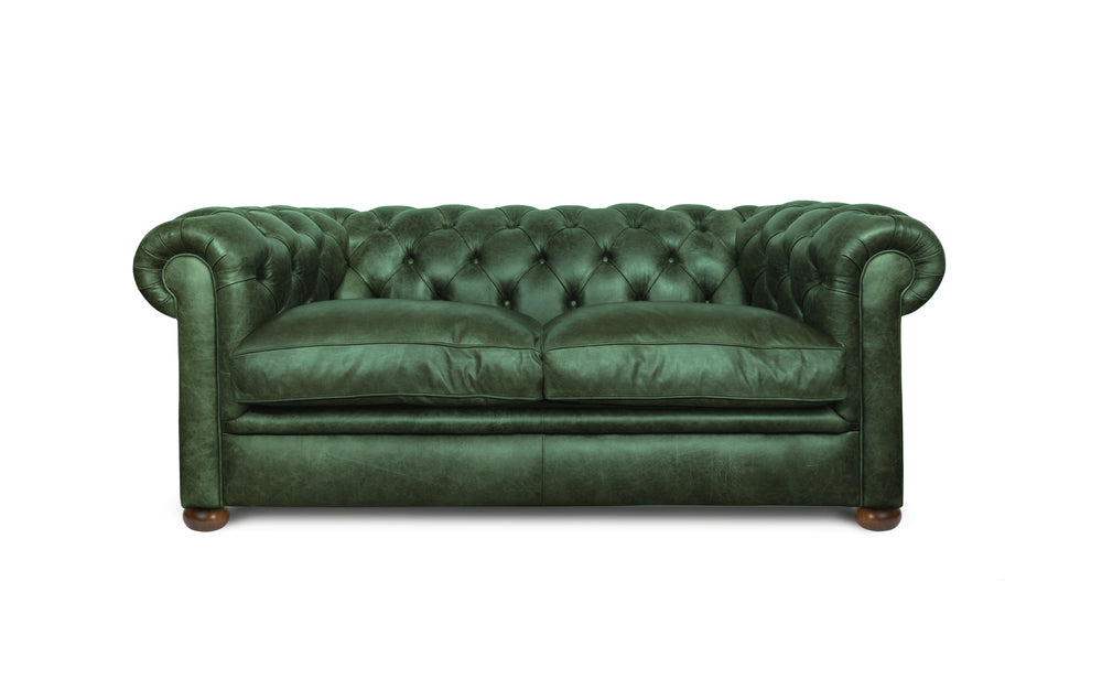Huxley    2 seater Chesterfield in Green Vintage leather
