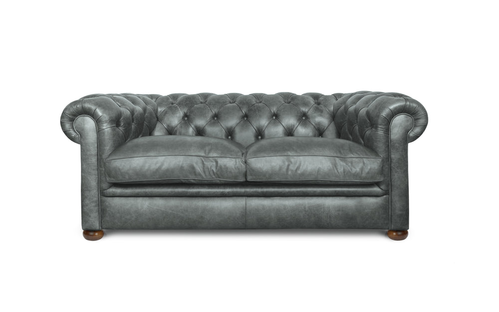 Huxley    2 seater Chesterfield in Grey Vintage leather
