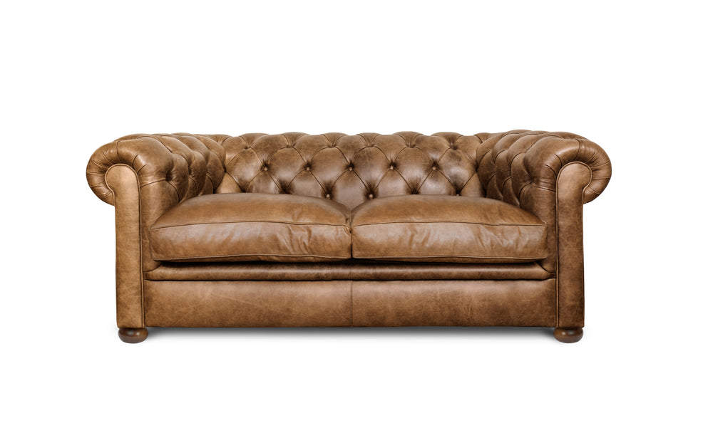 Huxley    2 seater Chesterfield in Honey Vintage leather
