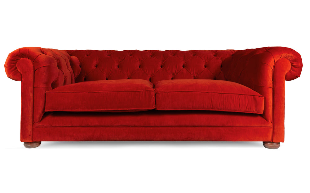  huxley 100% cotton  3 seater Chesterfield in Ruby red 

