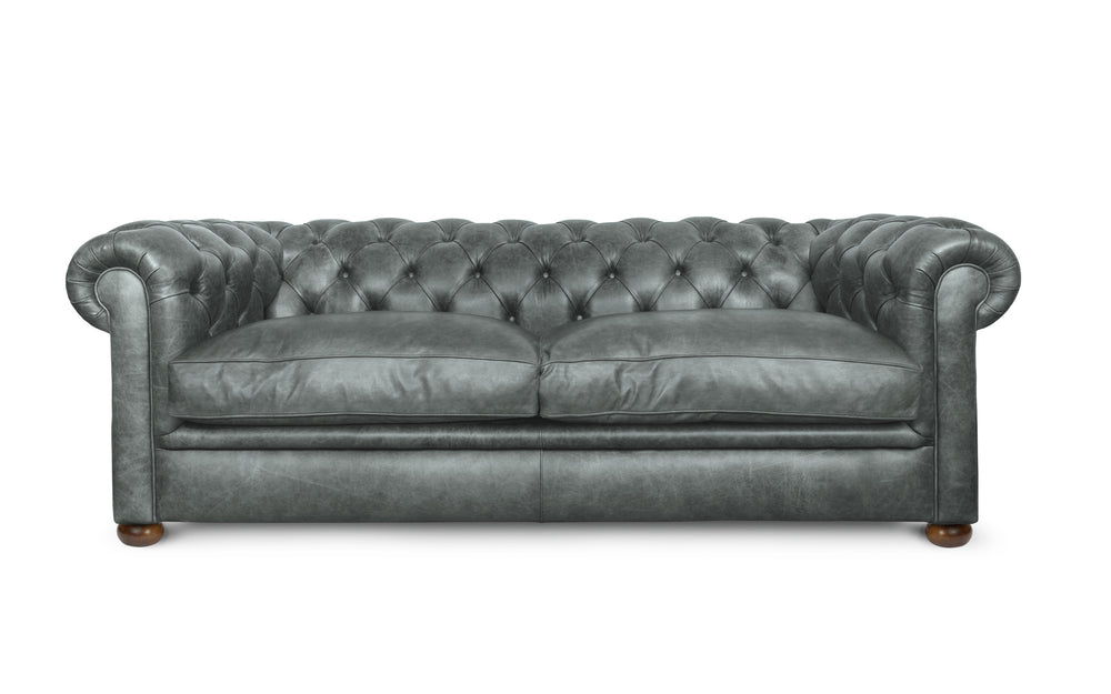 Huxley    3 seater Chesterfield in Grey Vintage leather
