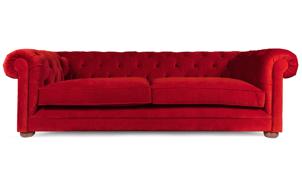  huxley 100% cotton  4 seater Chesterfield in Ruby red 
