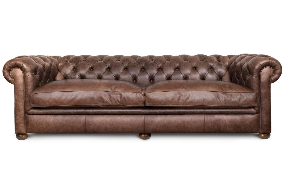 Huxley    4 seater Chesterfield in Dark brown Vintage leather
