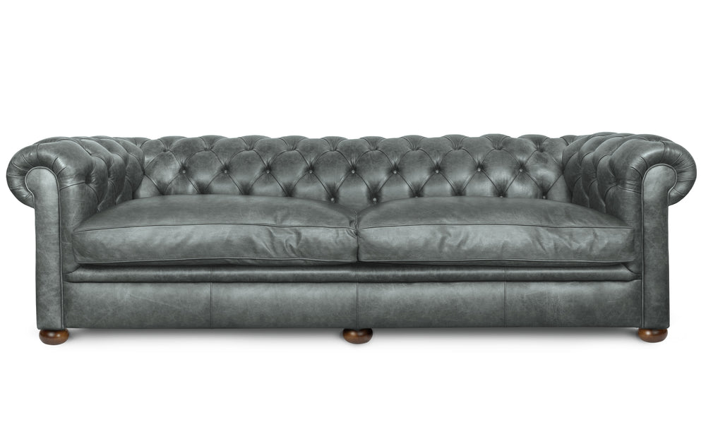 Huxley    4 seater Chesterfield in Grey Vintage leather
