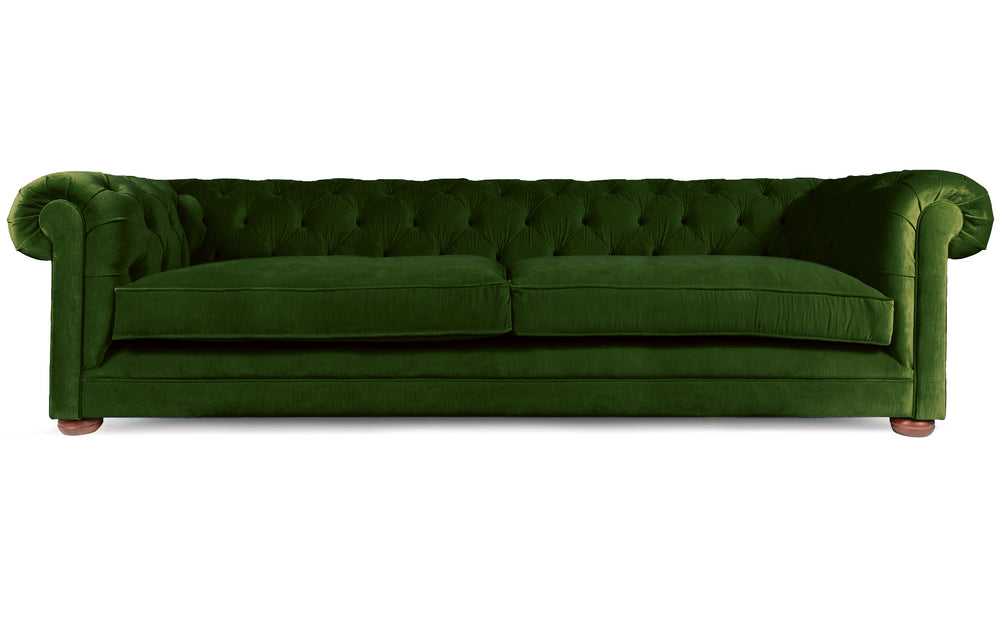  huxley 100% cotton  5 seater Chesterfield in Green 
