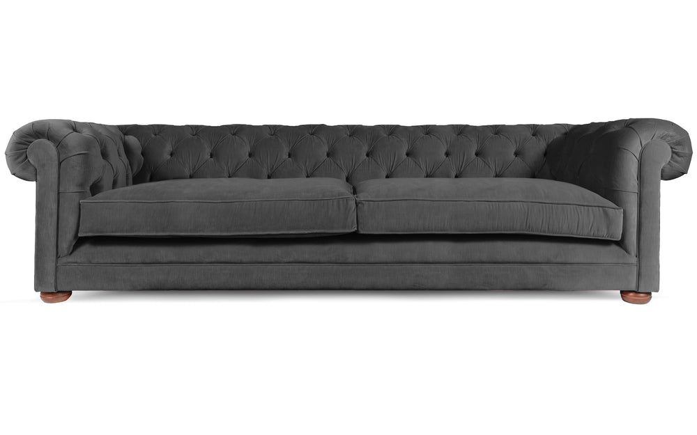  huxley 100% cotton  5 seater Chesterfield in Grey 
