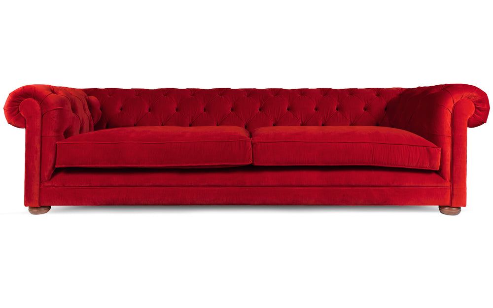  huxley 100% cotton  5 seater Chesterfield in Ruby red 
