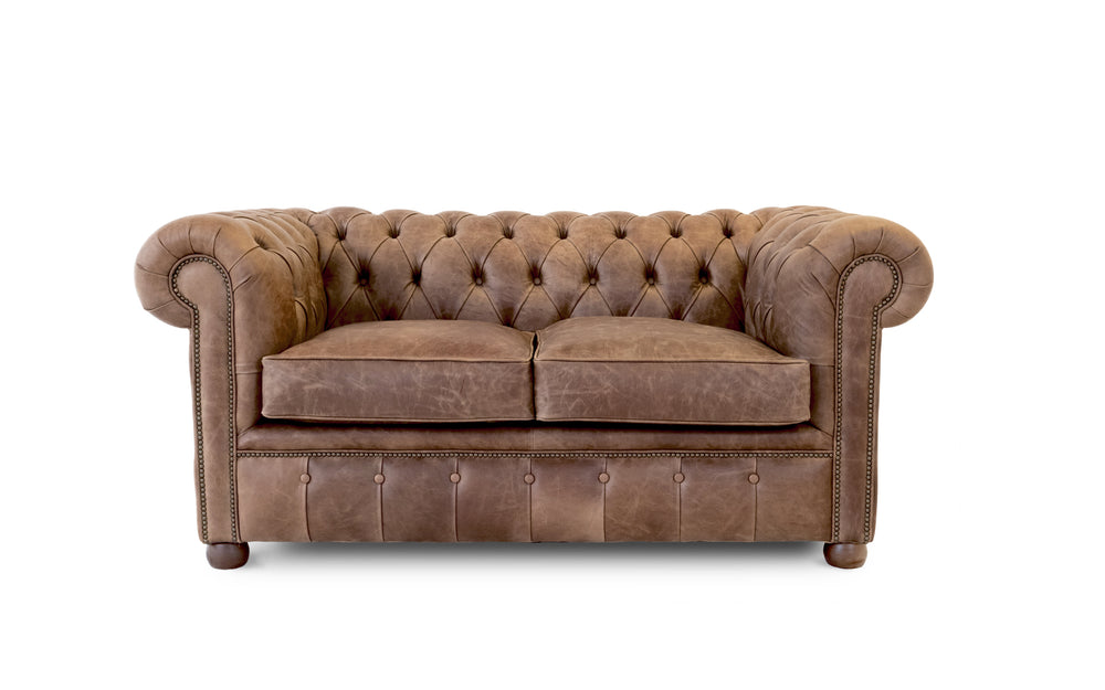 Archie    2 seater Chesterfield in Dark brown Vintage leather
