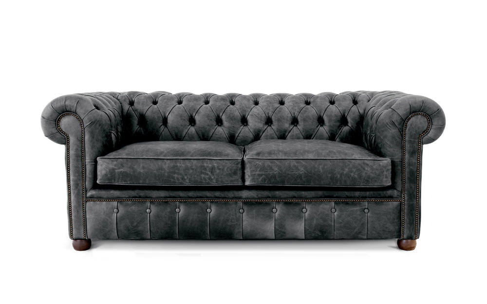 Archie    3 seater Chesterfield in Black Vintage leather
