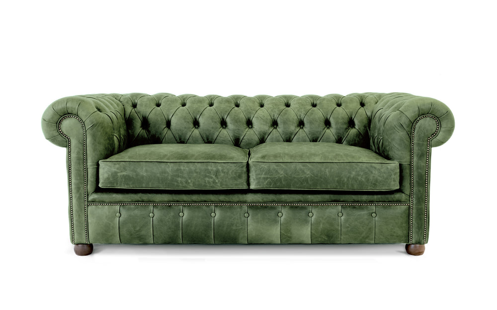 Archie    3 seater Chesterfield in Green Vintage leather - with Sofa Bed