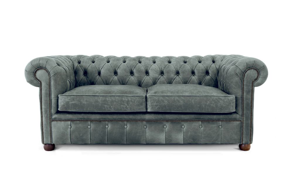 Archie    3 seater Chesterfield in Grey Vintage leather - with Sofa Bed