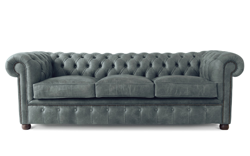 Archie    4 seater Chesterfield in Grey Vintage leather
