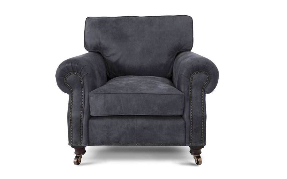 Birdie    Snuggler Sofa in Onyx Rustic leather
