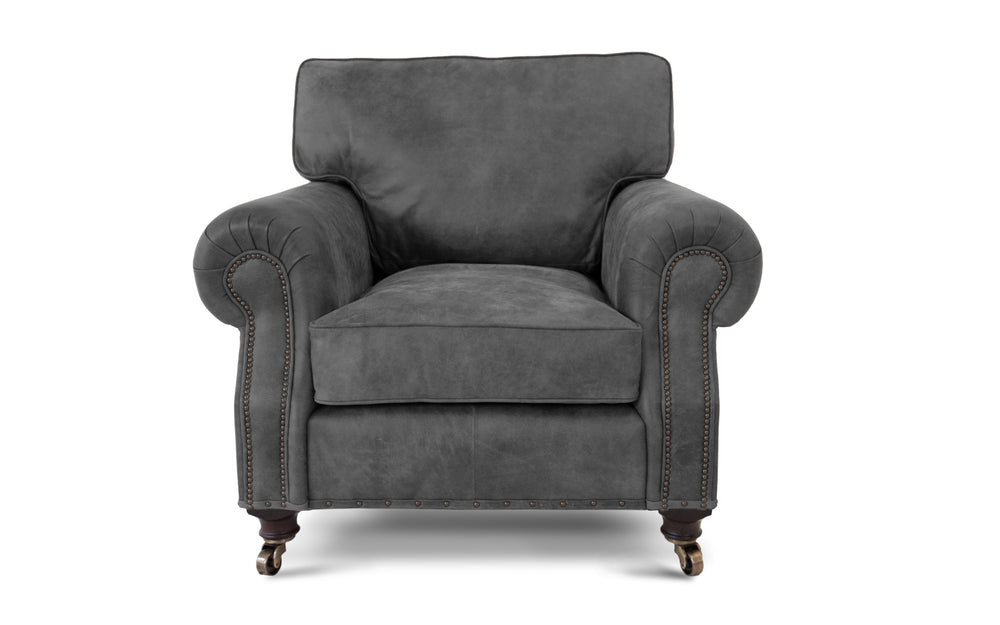 Birdie    Snuggler Sofa in Slate Rustic leather
