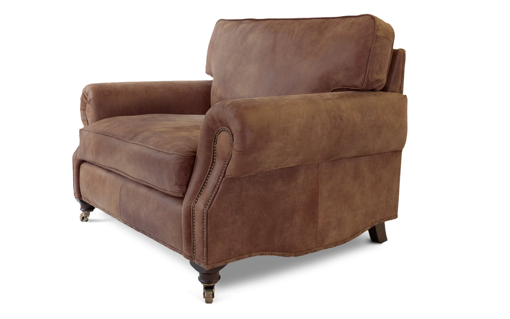 Rustic leather discount recliner