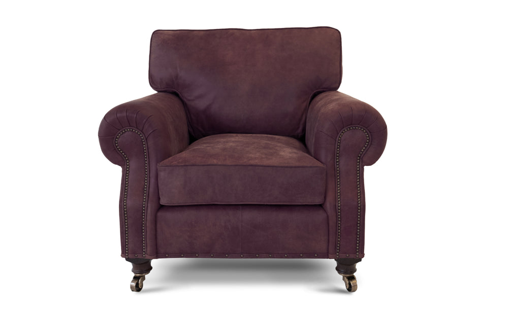 Birdie    Snuggler Sofa in Wine Rustic leather
