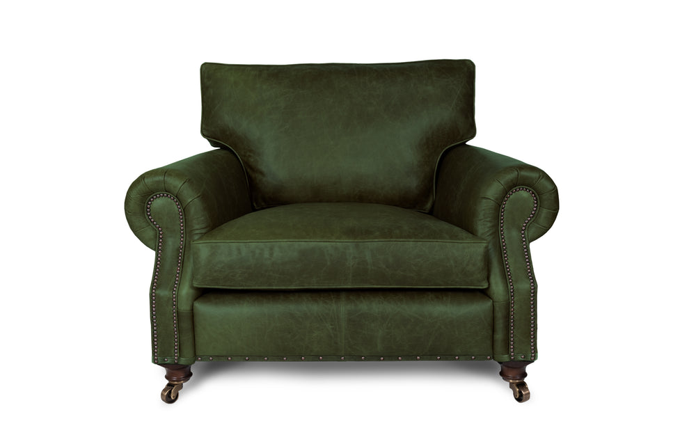 Birdie    Chair in Green Vintage leather
