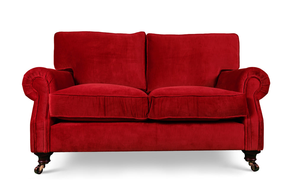 Birdie 100% cotton   2 seater Sofa in Ruby red 
