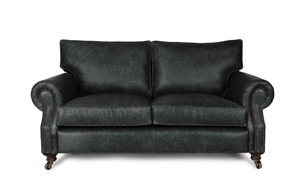 Vintage black shop leather sofa