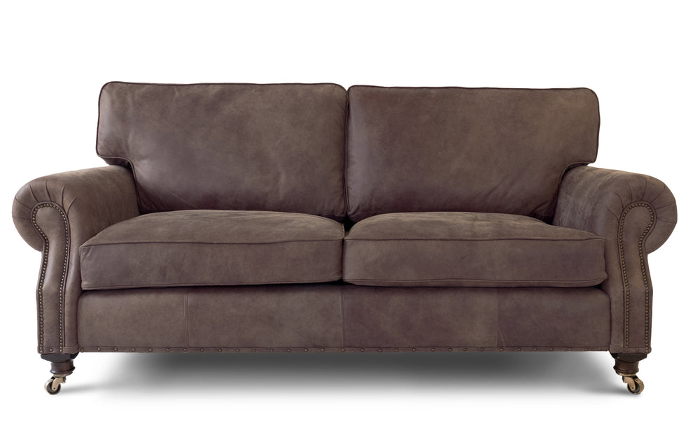 Compact 3 shop seater leather sofa