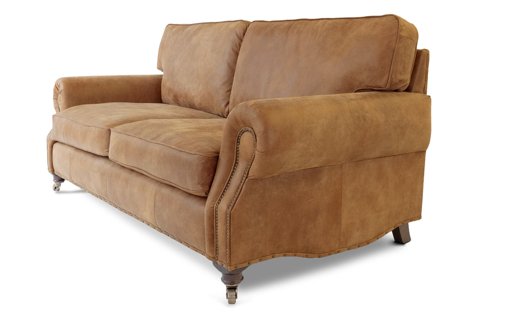 Rustic discount leather couch