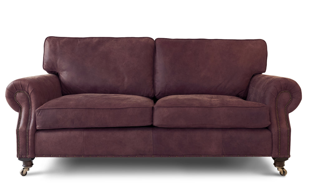 Birdie    3 seater Sofa in Wine Rustic leather
