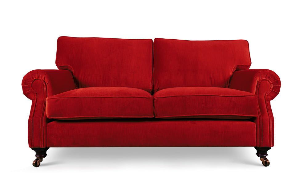 Birdie 100% cotton   3 seater Sofa in Ruby red 
