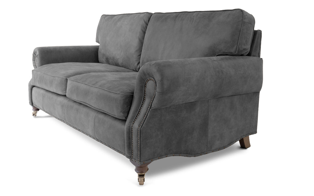 Rustic online leather couch