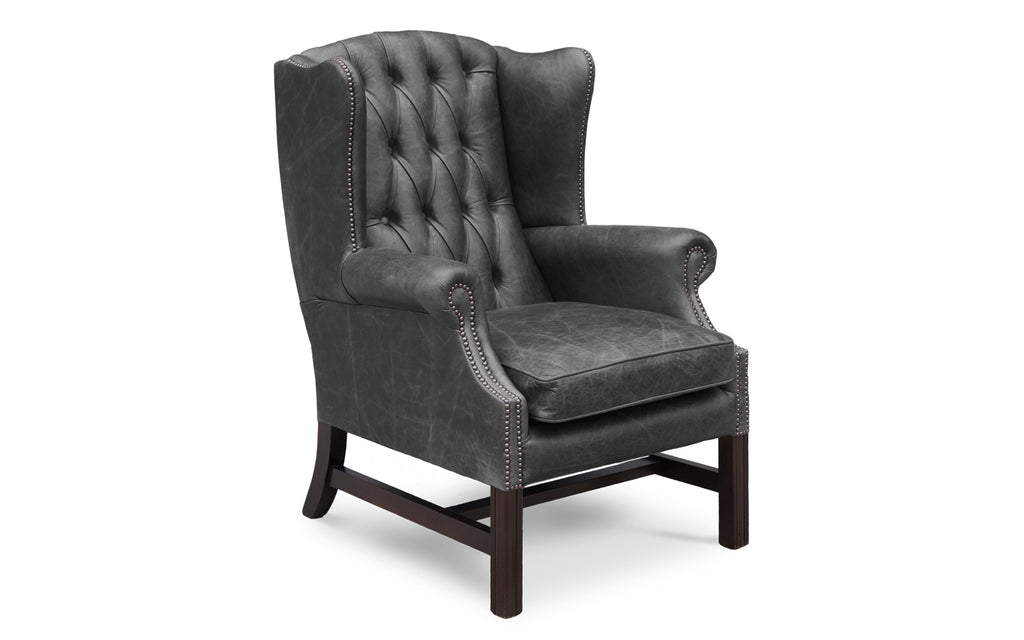 Elsie Vintage Leather Wing Back Chair