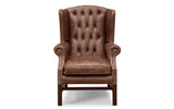 Elsie Vintage Leather Wing Back Chair
