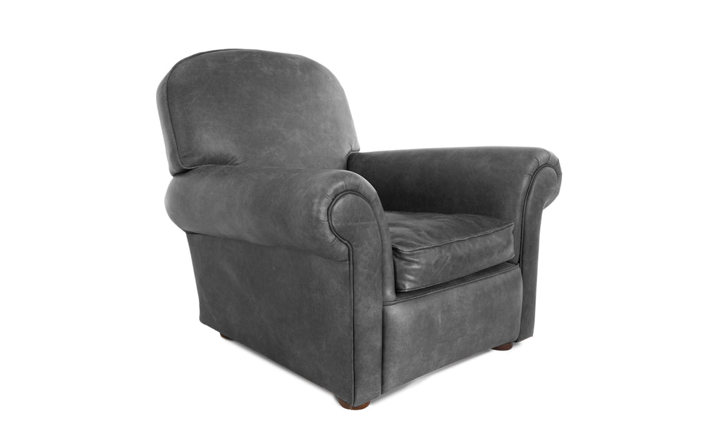 Jemima   club chair in Black Vintage leather
