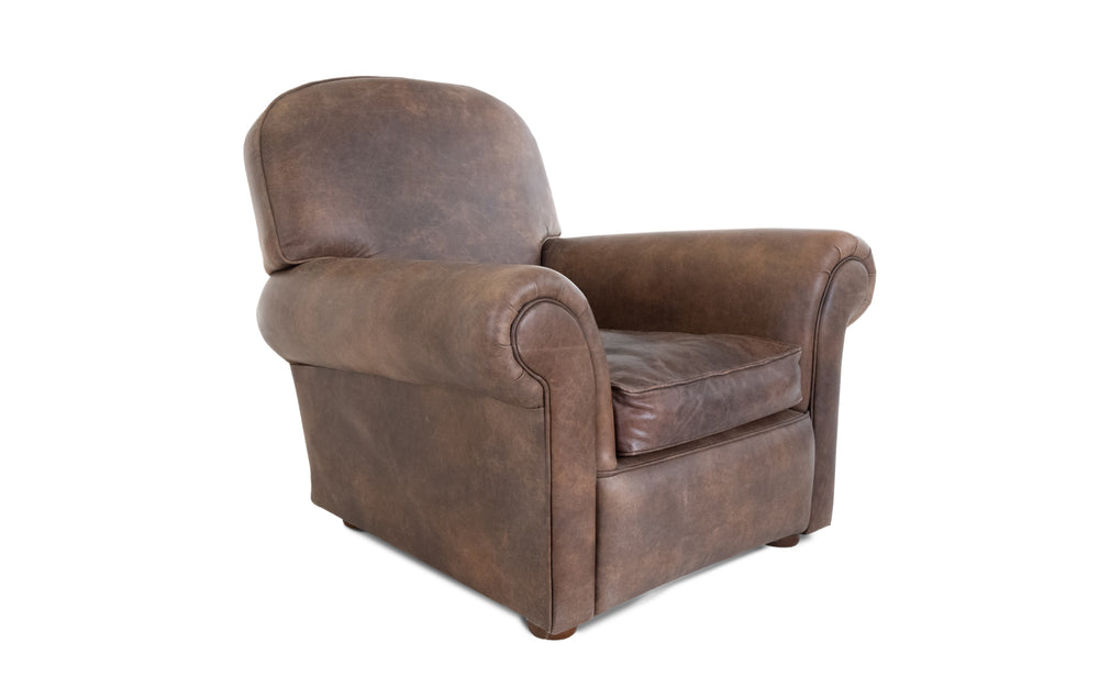 Jemima   club chair in Dark brown Vintage leather
